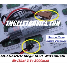 MR-J3BAT - Bateria MRJ3-BAT Mitsubishi 3.6V, Battery MELSERVO M70 Back-up, Battery Back-up, PLC, Machine CNC, IHM, CPU, Robotic Arms - Black Plug - Similar/Generica Tipo MR-J3BAT - BATT 3.6V PLC/ Origem CHINA !!!